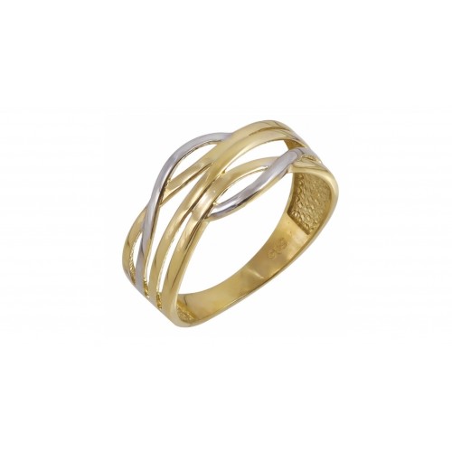 14K Χρυσό Δίχρωμο Δαχτυλίδι D9108-O