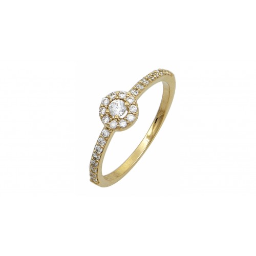 14K Χρυσό Δαχτυλίδι Ροζέτα με Ζιργκόν D9197-O