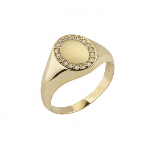 14K Χρυσό Δαχτυλίδι Σεβαλιέ με Ζιργόν DC10BP