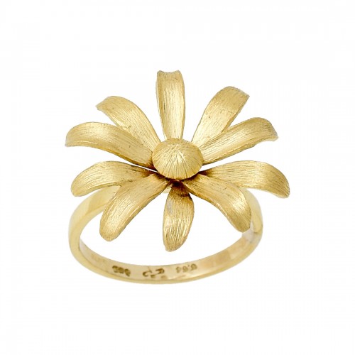 14K Χρυσό Χειροποίητο Δαχτυλίδι Λουλούδι DF444