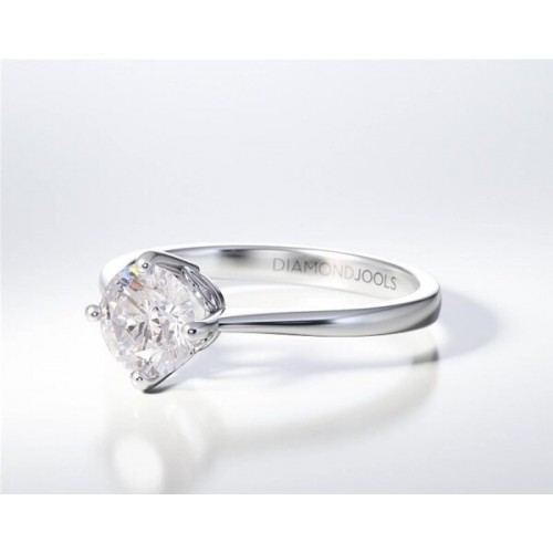 18Κ Λευκόχρυσο Μονόπετρο Δαxτυλίδι Αρραβώνων με Διαμάντι ENG070