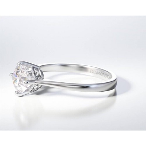 18Κ Λευκόχρυσο Μονόπετρο Δαxτυλίδι Αρραβώνων με Διαμάντι ENG070