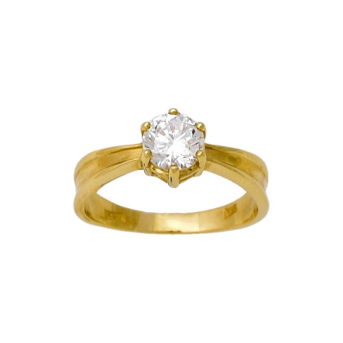 14K Χρυσό Μονόπετρο Δαχτυλίδι με Ζιργκόν DK105AN1
