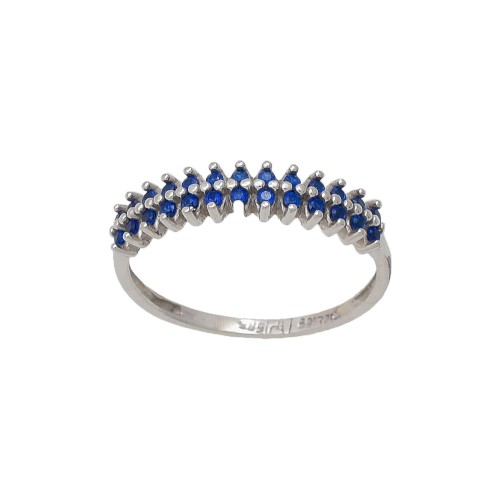 14K Λευκόχρυσό Δαχτυλίδι με Μπλε Ζιργκόν DK186K2