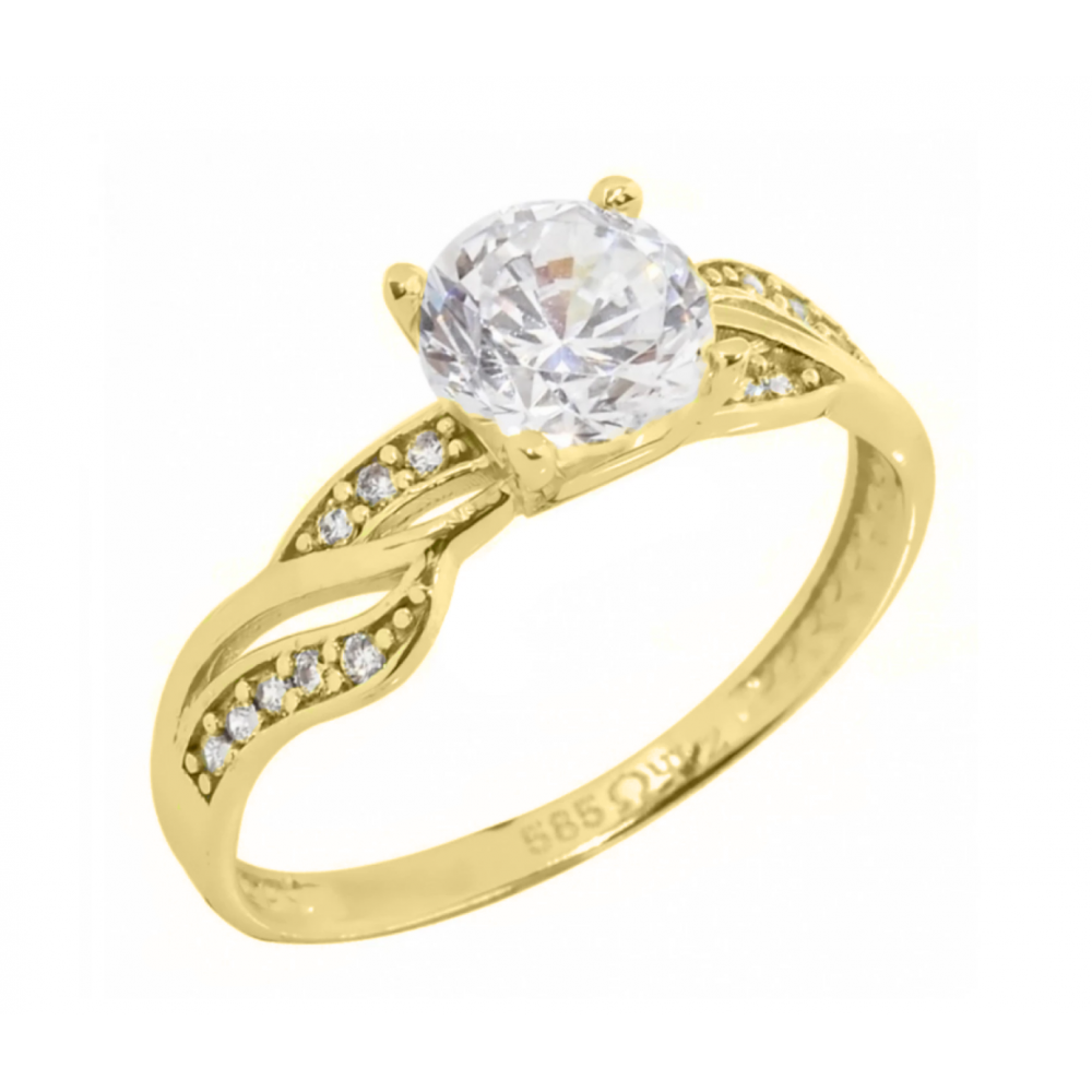 14K Χρυσό Δαχτυλίδι με Ζιργκόν DK2275