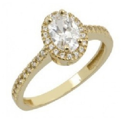 9K Χρυσό Δαχτυλίδι Ροζέτα με Ζιργκόν DK3004