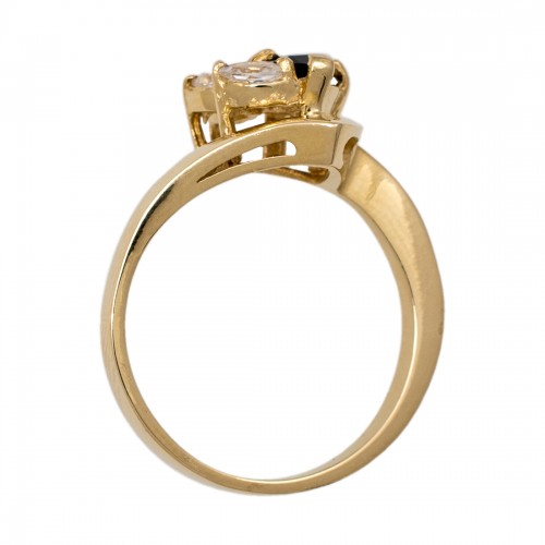 18K Χρυσό Δαχτυλίδι με Ζαφείρι & Ζιργκόν DK500KN