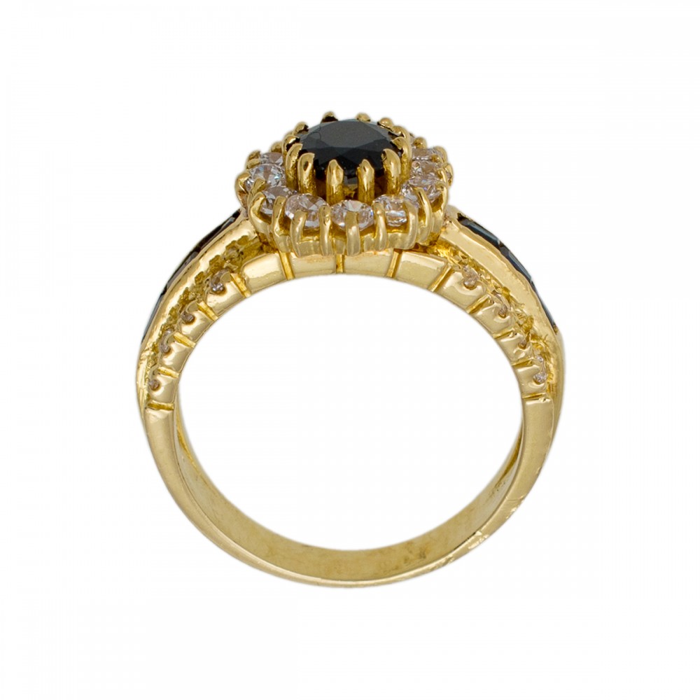18K Χρυσό Χειροποίητο Δαχτυλίδι με Ζαφείρια & Ζιργκόν DK672KN