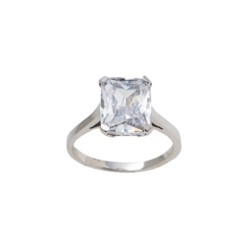 14K Λευκόχρυσο Δαχτυλίδι με Ζιργκόν DK978A1