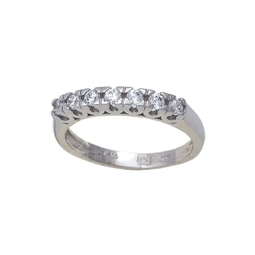 14K Λευκόχρυσό Δαχτυλίδι Μισόβερο με Ζιργκόν DO42334