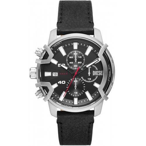 DIESEL Griffed Chronograph Black Leather Strap DZ4603 DIESEL Griffed Chronograph Black Leather Strap DZ4603
