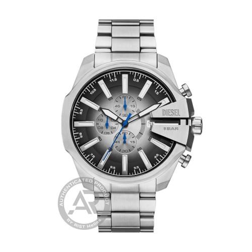 DIESEL Mega Chief Slim Χρονογράφος με Ασημί Μπρασελέ από Ανοξείδωτο Ατσάλι DZ4686