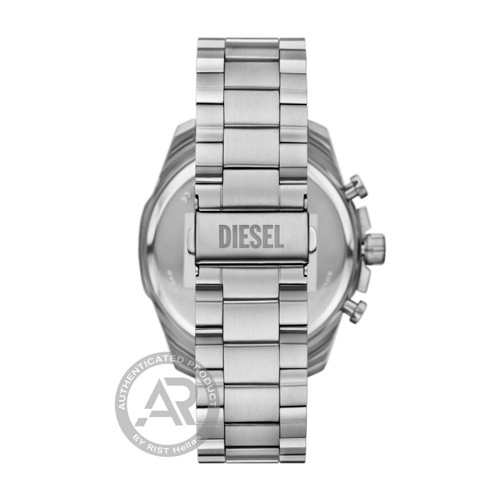 DIESEL Mega Chief Slim Χρονογράφος με Ασημί Μπρασελέ από Ανοξείδωτο Ατσάλι DZ4686