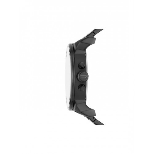 DIESEL Mr.Daddy 2.0 από ανοξείδωτο ατσάλι με ανθρακί καντράν με Κόκκινες λεπτομέρειες και Μαύρο μπρασελέ DZ7463