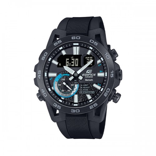 CASIO Edifice Με Μαύρο Λουράκι από Καουτσούκ ECB-40PB-1AEF