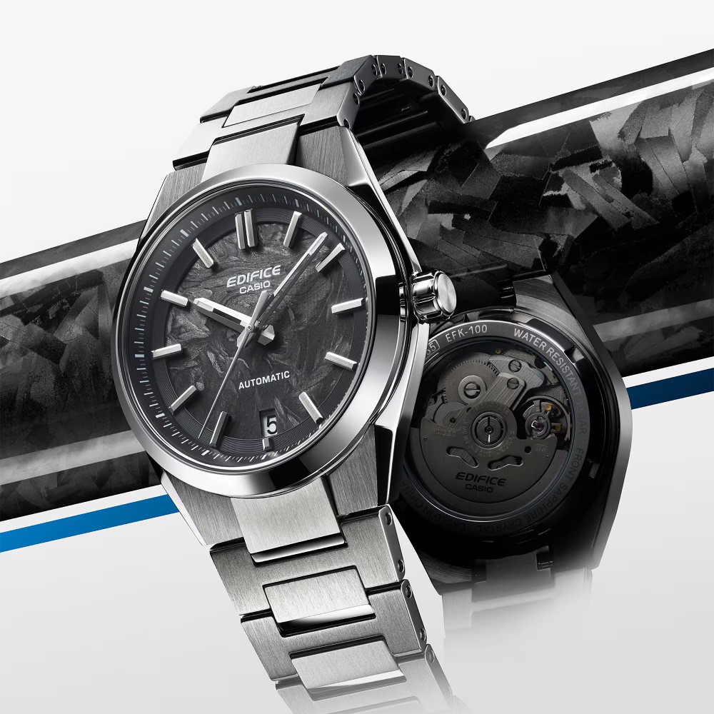 CASIO Edifice Αυτόματο Ρολόι χειρός με μπρασελέ από ανοξείδωτο ατσάλι EFK-100CD-3A