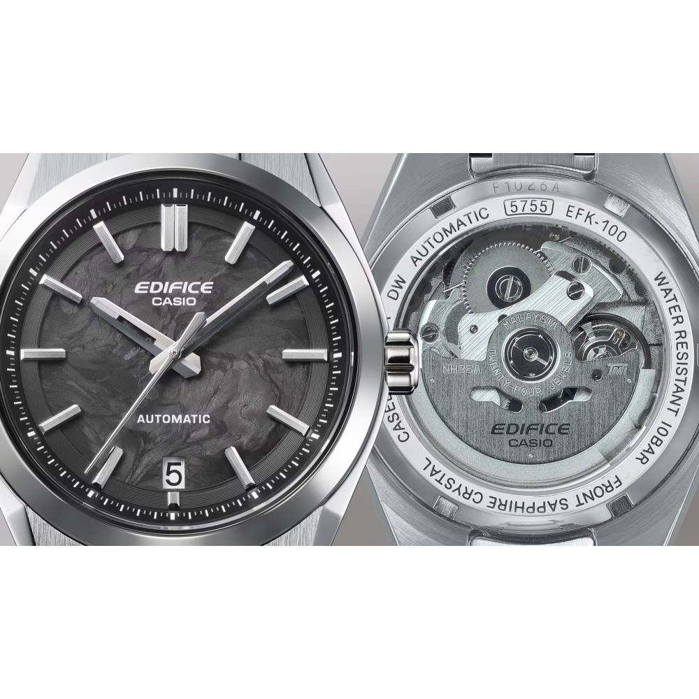 CASIO Edifice Αυτόματο Ρολόι χειρός με μπρασελέ από ανοξείδωτο ατσάλι EFK-100CD-3A
