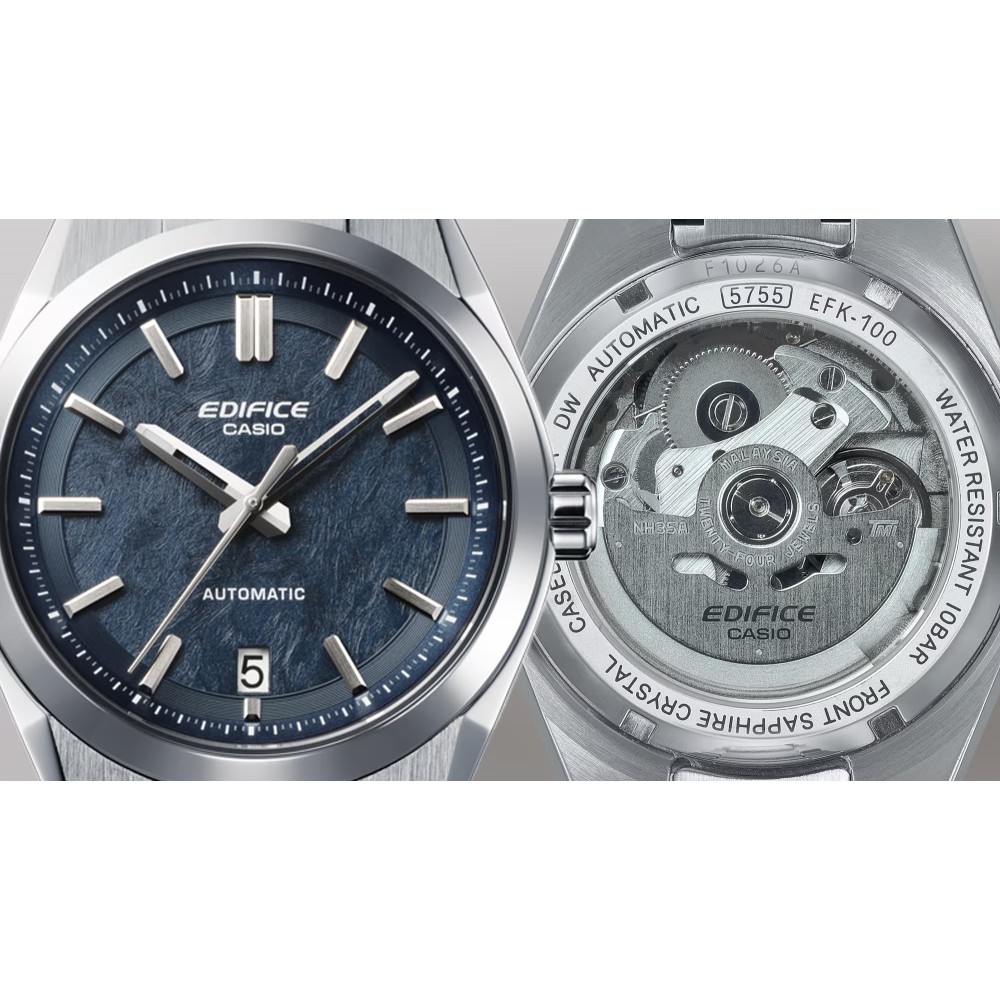 CASIO Edifice Αυτόματο Ρολόι χειρός με μπρασελέ από ανοξείδωτο ατσάλι EFK-100D-2A