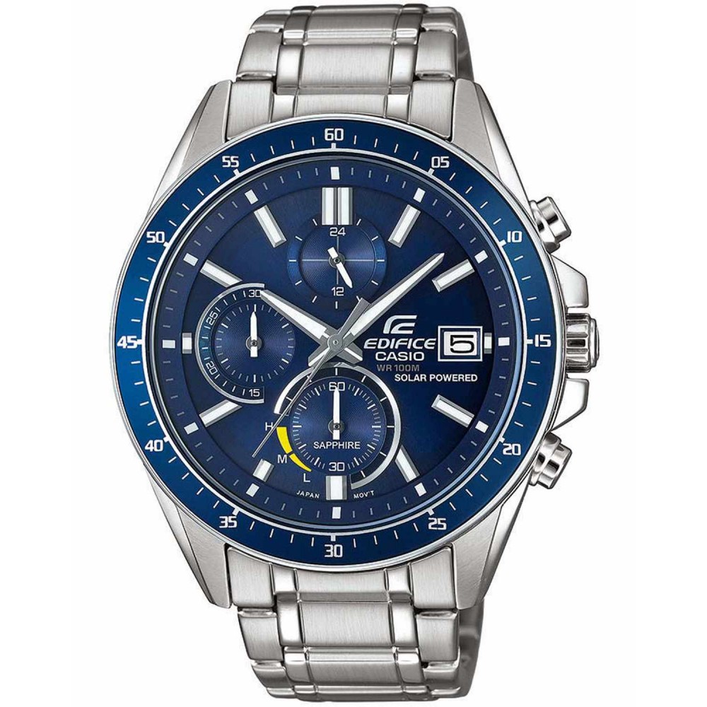 CASIO Edifice Solar Χρονογράφος με Μπρασελέ από Ανοξείδωτο Ατσάλι EFS-S510D-2AVUEF
