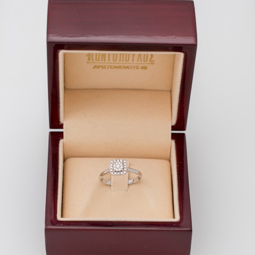 18K Μονόπετρο Δαxτυλίδι Αρραβώνων με Διαμάντι EM010