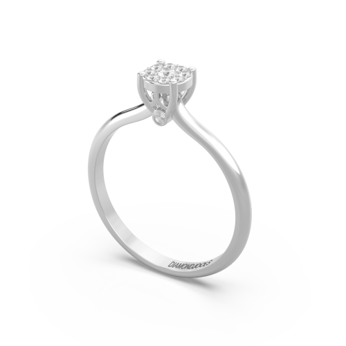 18K Μονόπετρο Δαxτυλίδι Αρραβώνων από Λευκόχρυσο, με Διαμάντι EM014