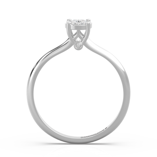 18K Μονόπετρο Δαxτυλίδι Αρραβώνων από Λευκόχρυσο, με Διαμάντι EM014