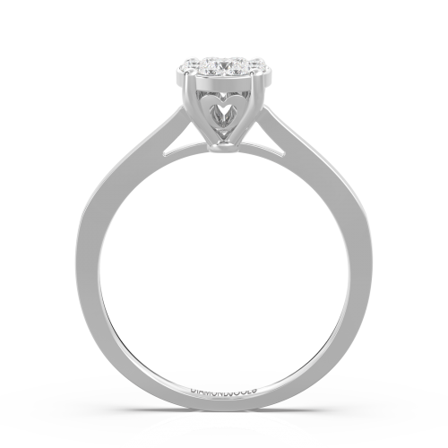 18K Invisible Μονόπετρο Δαxτυλίδι Αρραβώνων από Λευκόχρυσο με Διαμάντια EM033