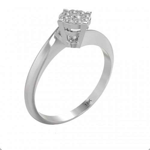 18K Invisible Λευκόχρυσο Μονόπετρο Δαxτυλίδι Αρραβώνων με Διαμάντι EM065