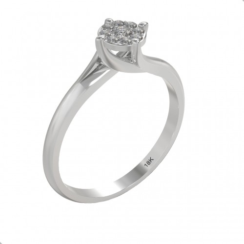 18K Μονόπετρο Invisible Δαxτυλίδι Αρραβώνων με Διαμάντια EM076