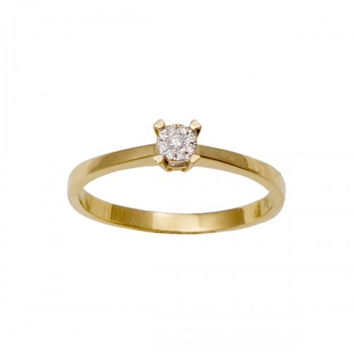 18K Μονόπετρο Δαxτυλίδι Αρραβώνων με Διαμάντι EM166