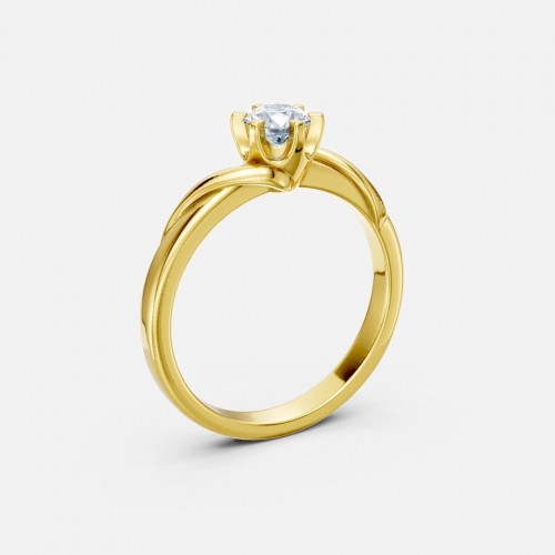 18K Χρυσό Μονόπετρο Δαxτυλίδι Αρραβώνων με Διαμάντι ENG019