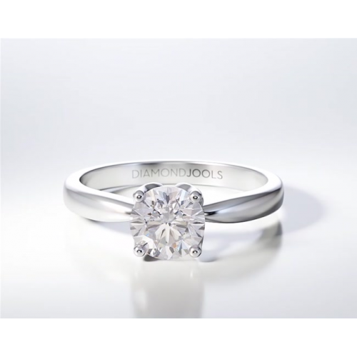 18Κ Λευκόχρυσο Μονόπετρο Δαxτυλίδι Αρραβώνων με Διαμάντι ENG072