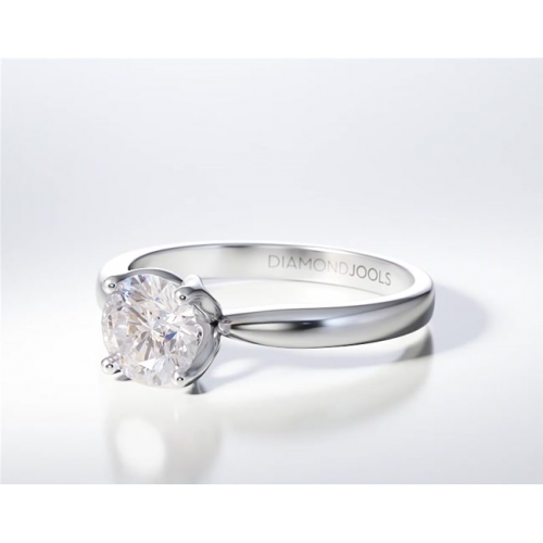 18Κ Λευκόχρυσο Μονόπετρο Δαxτυλίδι Αρραβώνων με Διαμάντι ENG072