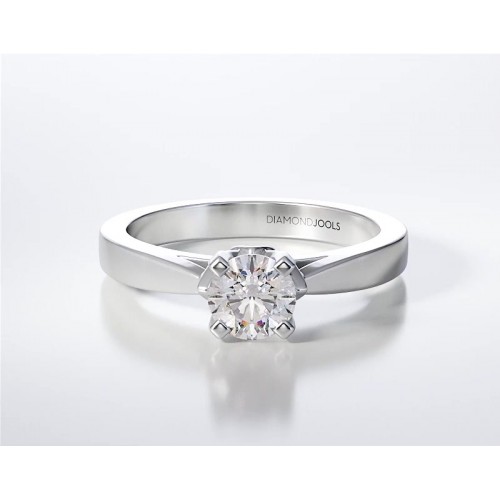 18Κ Λευκόχρυσο Μονόπετρο Δαxτυλίδι Αρραβώνων με Διαμάντι ENG094