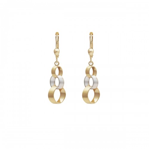 14K Χρυσά  Δίχρωμα Σκουλαρίκια SK5221O