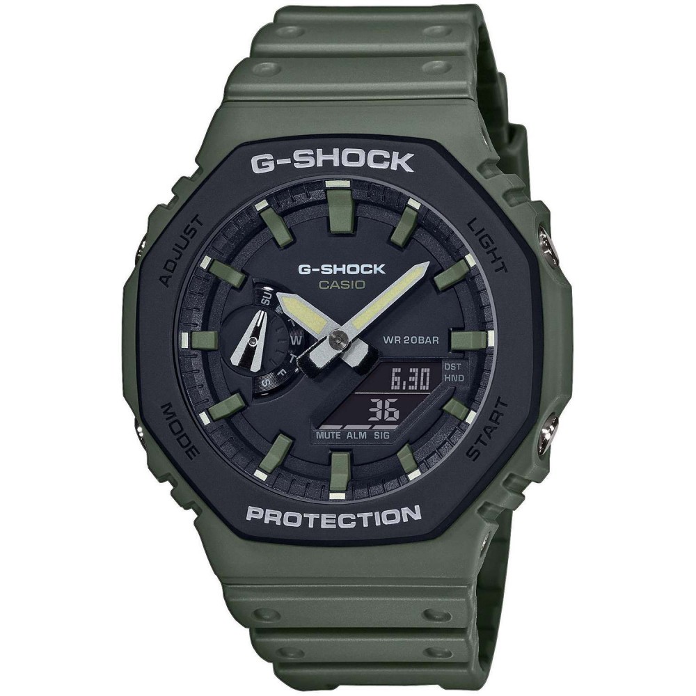 CASIO G-Shock Chronograph Khaki Rubber Strap GA-2110SU-3AER