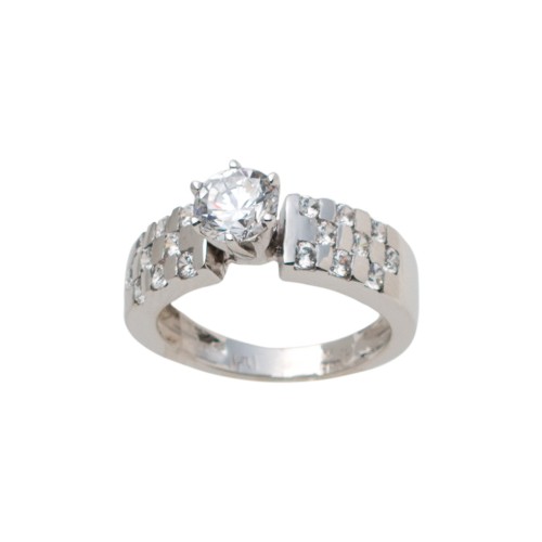 14K Λευκόχρυσο Δαχτυλίδι με Ζιργκόν GDK007