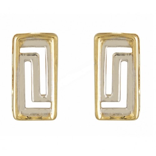 14K Χρυσά Σκουλαρίκια με διχρωμία Χρυσού GRE2022