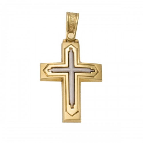 14K Χρυσός Δίχρωμος Σταυρός GS791T