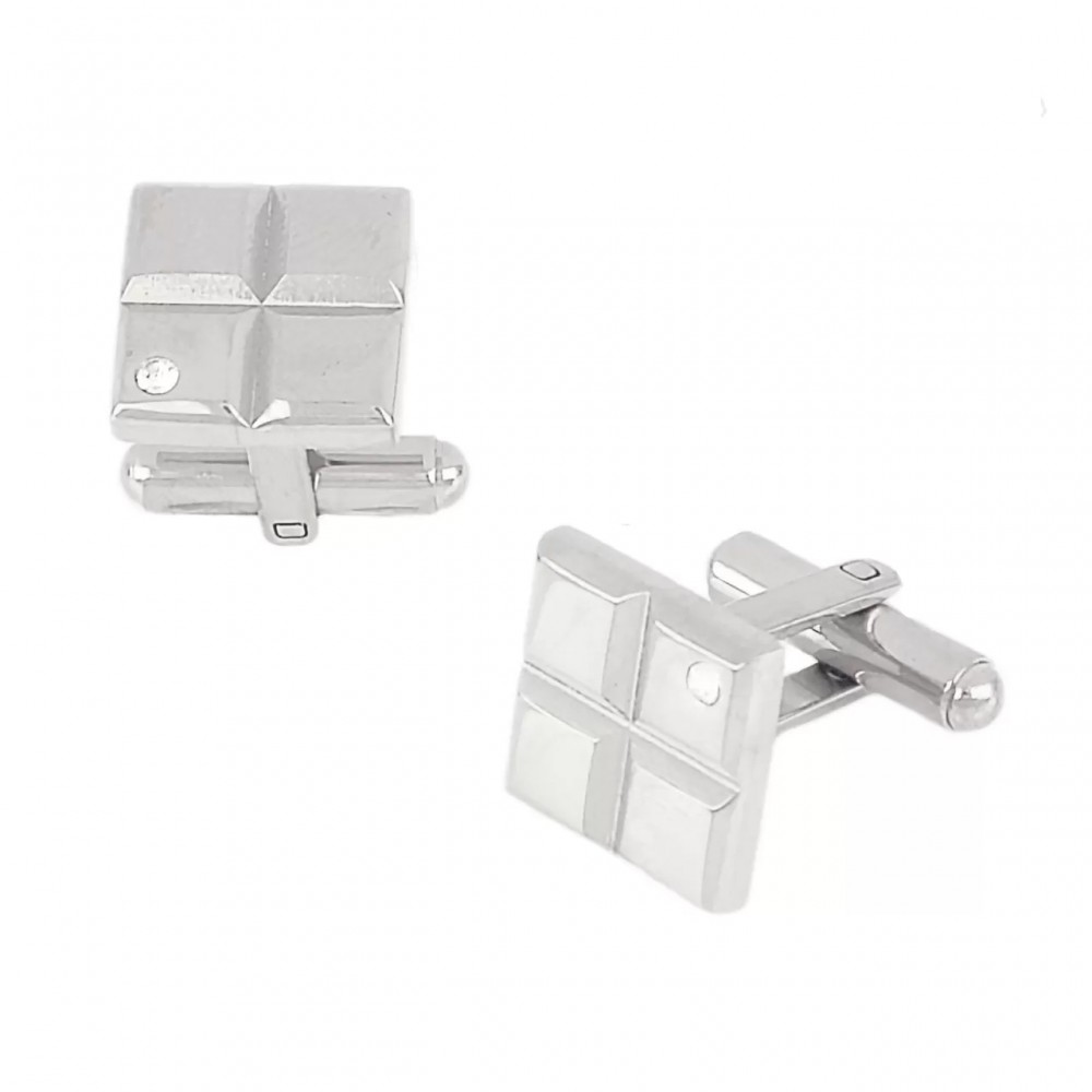 Μανικετόκουμπα από Ασημί Ανοξείδωτο Ατσάλι HFO1008