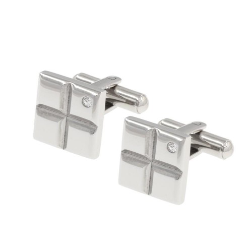 Μανικετόκουμπα από Ασημί Ανοξείδωτο Ατσάλι HFO1008