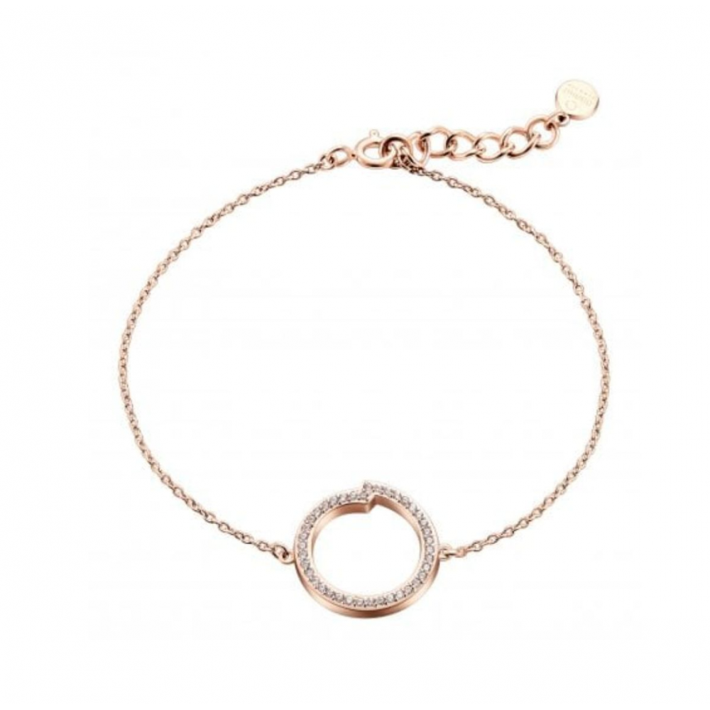 Obaku 925 Ασήμι Βραχιόλι Ροζ-Χρυσό με Ζιργκόν J101BIV-17S