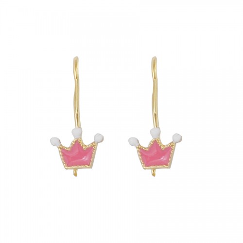 14K Χρυσά Σκουλαρίκια Κορώνα JR5039