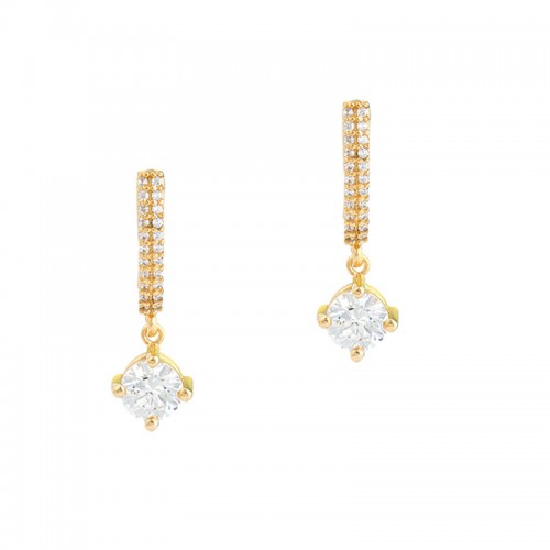 14K Χρυσά Σκουλαρίκια Με Ζιργκόν RX612