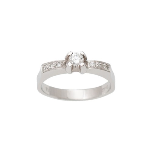 18K Μονόπετρο Δαxτυλίδι Αρραβώνων με Διαμάντι K07