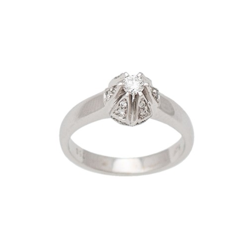 18K Μονόπετρο Δαxτυλίδι Αρραβώνων με Διαμάντι K08