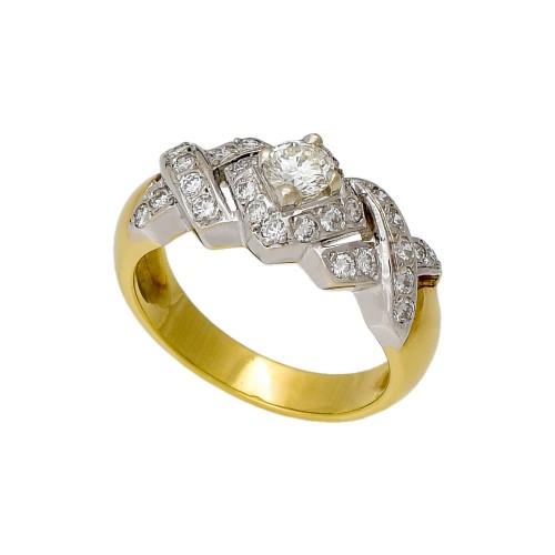 18K Μονόπετρο Δαxτυλίδι Αρραβώνων με Διαμάντι K12D-0