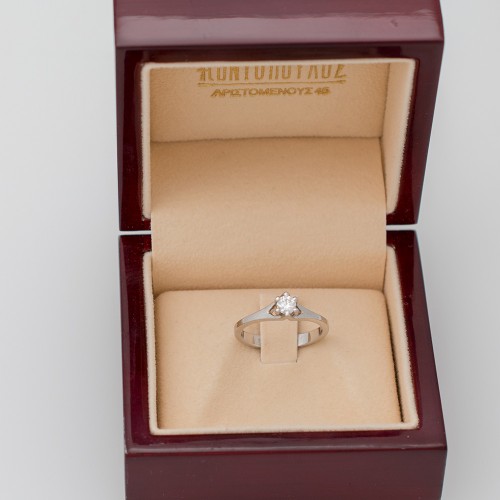 18K Μονόπετρο Δαxτυλίδι Αρραβώνων με Διαμάντι K213