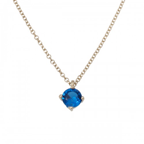 14Κ Χρυσό Κολιέ με Μπλε Κρύσταλλο K370GKBL