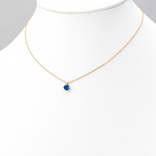 14Κ Χρυσό Κολιέ με Μπλε Κρύσταλλο K370GKBL
